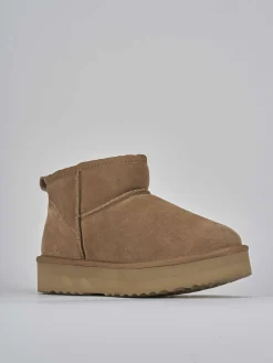 Stivaletti tacco 2cm camoscio Donna Stivaletti Tacco Basso