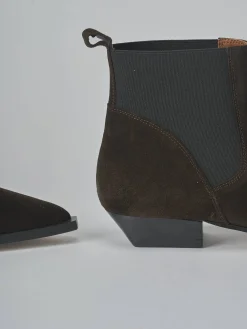 Sale Stivaletti tacco 2cm camoscio testa Donna Stivaletti Tacco Basso