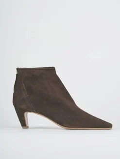 Outlet Stivaletti tacco 5cm camoscio testa Donna Stivaletti Tacco Alto