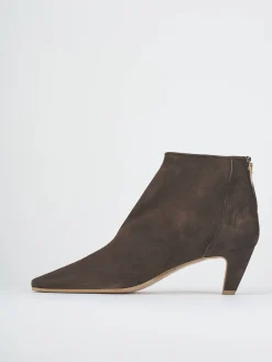 Outlet Stivaletti tacco 5cm camoscio testa Donna Stivaletti Tacco Alto