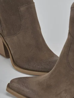 Sale Stivaletti tacco 7cm camoscio Donna Stivaletti Tacco Alto