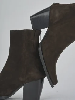 New Stivaletti tacco 8cm camoscio testa Donna Stivaletti Tacco Alto