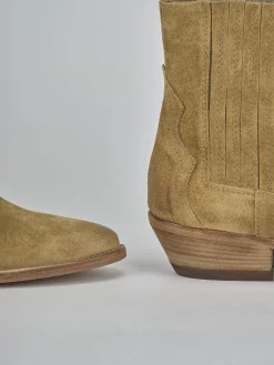 Stivaletti tacco 4cm camoscio Donna Stivaletti Tacco Basso