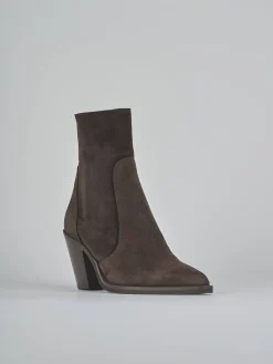 Discount Stivaletti tacco 6cm camoscio testa Donna Stivaletti Tacco Alto