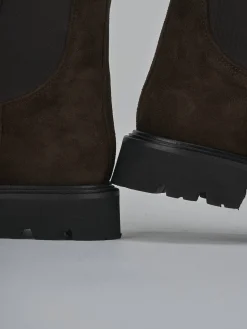 Clearance Stivaletti tacco 3cm camoscio testa Donna Stivaletti Tacco Basso