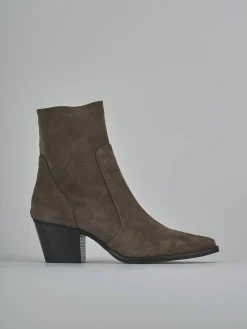 Stivaletti tacco 7cm camoscio Donna Stivaletti Tacco Alto