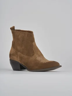 Outlet Stivaletti tacco 4cm camoscio testa Donna Stivaletti Tacco Basso