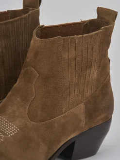 Outlet Stivaletti tacco 4cm camoscio testa Donna Stivaletti Tacco Basso