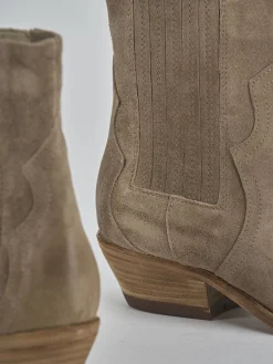 Discount Stivaletti tacco 4cm camoscio Donna Stivaletti Tacco Basso