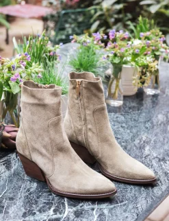 Online Stivaletti tacco 7cm camoscio Donna Stivaletti Tacco Alto