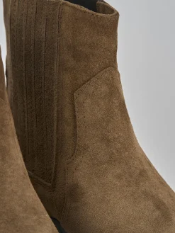 Sale Stivaletti tacco 4cm camoscio Donna Stivaletti Tacco Basso