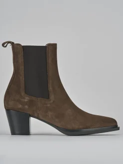 Discount Stivaletti tacco 6cm camoscio testa Donna Stivaletti Tacco Alto