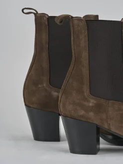 Discount Stivaletti tacco 6cm camoscio testa Donna Stivaletti Tacco Alto