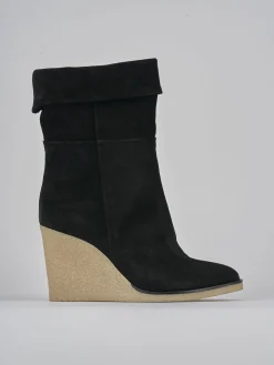 Sale Stivaletti tacco 8cm camoscio Donna Stivaletti Tacco Alto