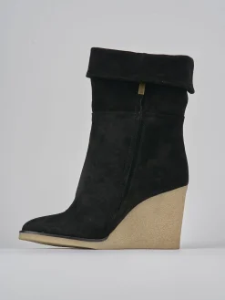 Sale Stivaletti tacco 8cm camoscio Donna Stivaletti Tacco Alto