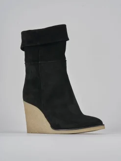 Sale Stivaletti tacco 8cm camoscio Donna Stivaletti Tacco Alto