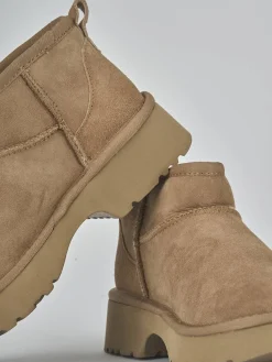 New Stivaletti tacco 2cm camoscio Donna Stivaletti Tacco Basso