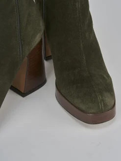 Clearance Stivaletti tacco 9cm camoscio Donna Stivaletti Tacco Alto