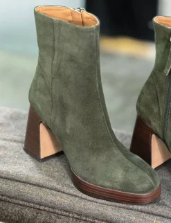 Clearance Stivaletti tacco 9cm camoscio Donna Stivaletti Tacco Alto