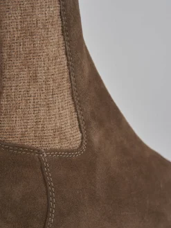 Outlet Stivaletti tacco 1cm camoscio Donna Stivaletti Tacco Basso