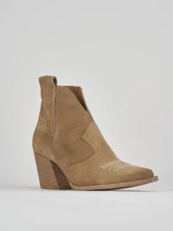 Outlet Stivaletti tacco 7cm camoscio Donna Stivaletti Tacco Alto