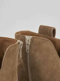 Outlet Stivaletti tacco 7cm camoscio Donna Stivaletti Tacco Alto