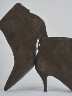 Stivaletti tacco 7cm camoscio testa Donna Stivaletti Tacco Alto