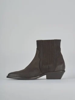 Outlet Stivaletti tacco 4cm camoscio testa Donna Stivaletti Tacco Basso