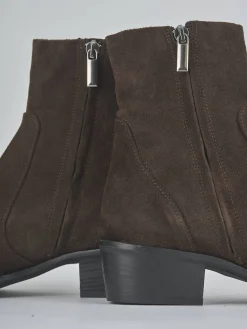 Online Stivaletti tacco 3cm camoscio testa Donna Stivaletti Tacco Basso