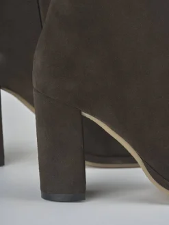 Hot Stivaletti tacco 9cm camoscio testa Donna Stivaletti Tacco Alto