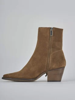 Stivaletti tacco 6cm camoscio Donna Stivaletti Tacco Alto