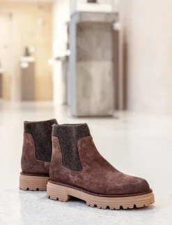 Best Stivaletti tacco 2cm camoscio Donna Stivaletti Tacco Basso