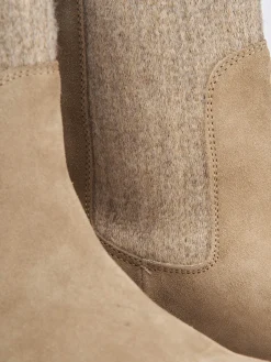 Clearance Stivaletti tacco 3cm camoscio Donna Stivaletti Tacco Basso