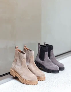 Clearance Stivaletti tacco 3cm camoscio Donna Stivaletti Tacco Basso