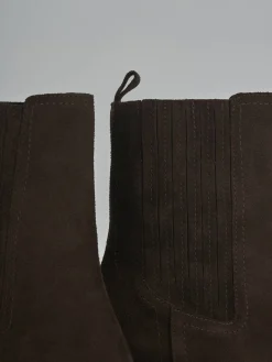 Sale Stivaletti tacco 8cm camoscio testa Donna Stivaletti Tacco Alto