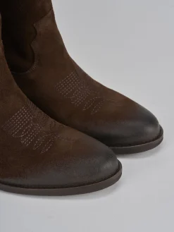 Hot Stivaletti tacco 3cm camoscio testa Donna Stivaletti Tacco Basso