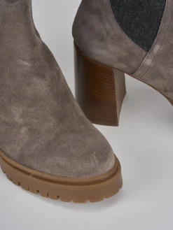 New Stivaletti tacco 9cm camoscio Donna Stivaletti Tacco Alto