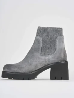 Clearance Stivaletti tacco 5cm camoscio Donna Stivaletti Tacco Alto