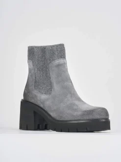 Clearance Stivaletti tacco 5cm camoscio Donna Stivaletti Tacco Alto