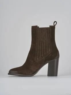 Hot Stivaletti tacco 8cm camoscio testa Donna Stivaletti Tacco Alto