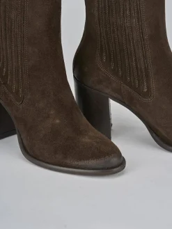 Hot Stivaletti tacco 8cm camoscio testa Donna Stivaletti Tacco Alto