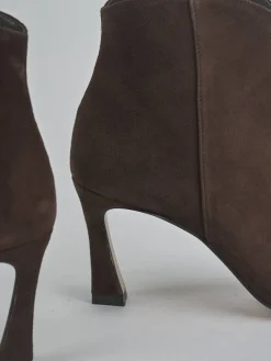 Outlet Stivaletti tacco 8cm camoscio testa Donna Stivaletti Tacco Alto