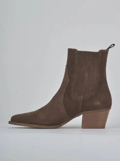 Stivaletti tacco 5cm camoscio testa Donna Stivaletti Tacco Alto