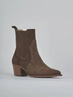 Stivaletti tacco 5cm camoscio testa Donna Stivaletti Tacco Alto