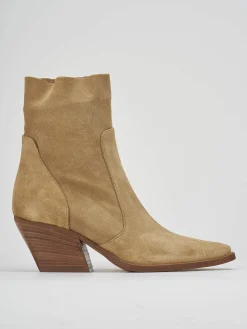 Sale Stivaletti tacco 7cm camoscio Donna Stivaletti Tacco Alto