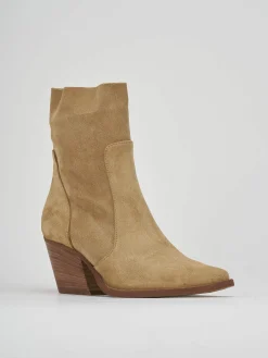 Sale Stivaletti tacco 7cm camoscio Donna Stivaletti Tacco Alto