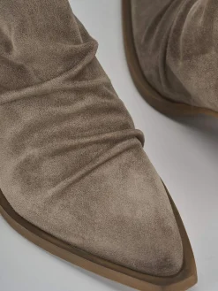 Outlet Stivaletti tacco 5cm camoscio Donna Stivaletti Tacco Alto