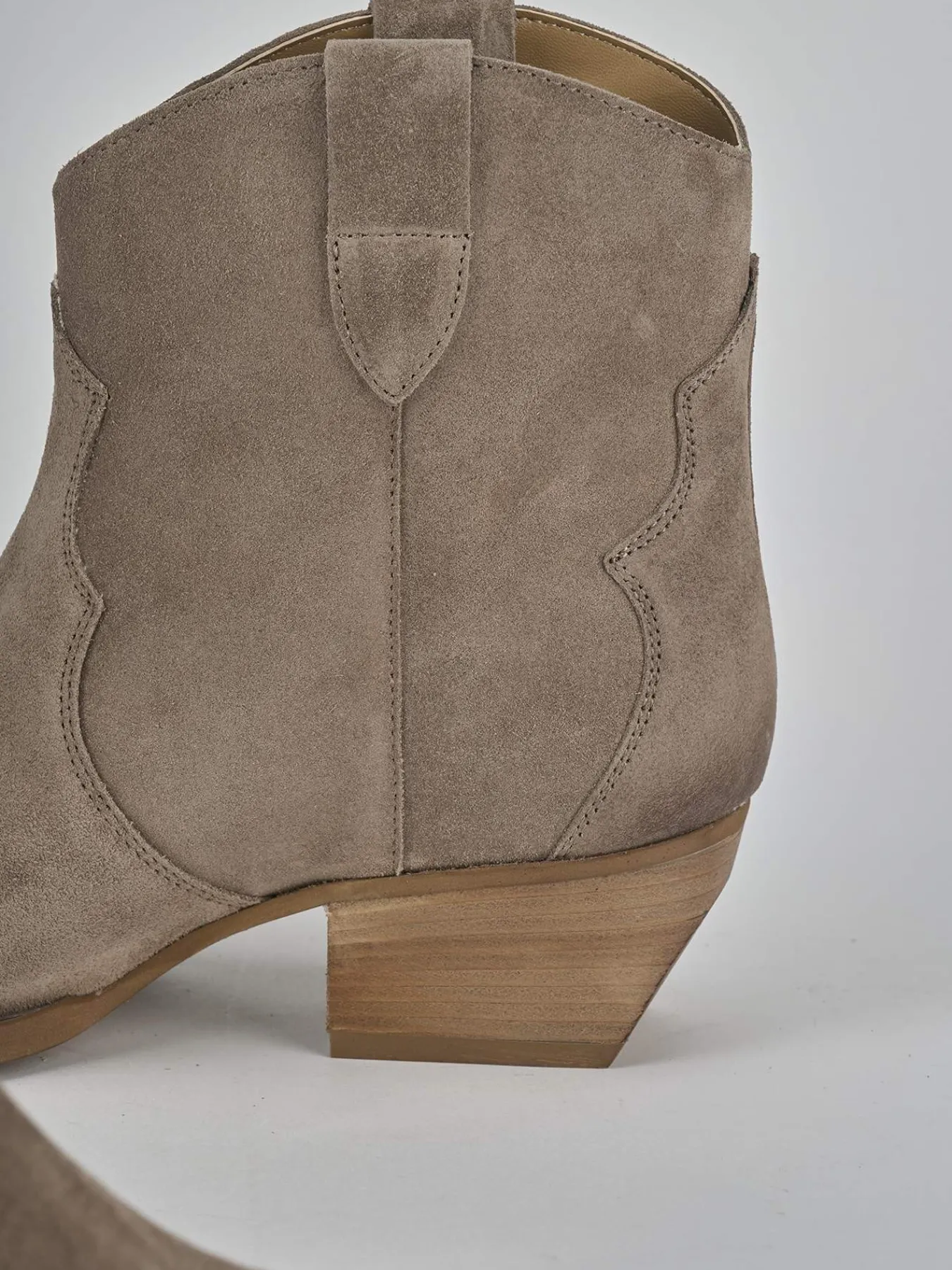 Stivaletti tacco 5cm camoscio Donna Stivaletti Tacco Alto