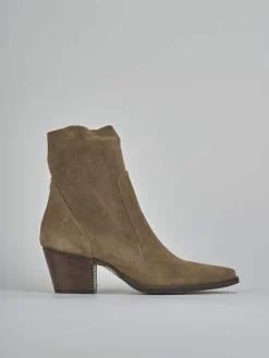 Stivaletti tacco 7cm camoscio Donna Stivaletti Tacco Alto