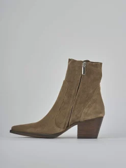 Stivaletti tacco 7cm camoscio Donna Stivaletti Tacco Alto